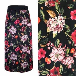 NWT Dark Floral Midi Pencil Skirt